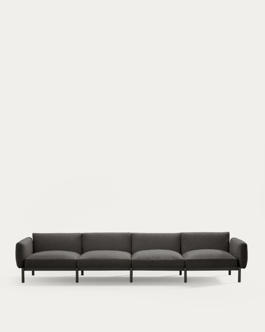 Sorells modular 4-seater outdoor sofa in aluminium with grey finish 370 cm
