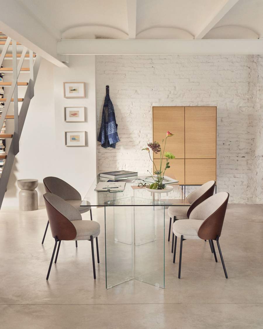 Tavolo Burano in vetro 180 x 90 cm