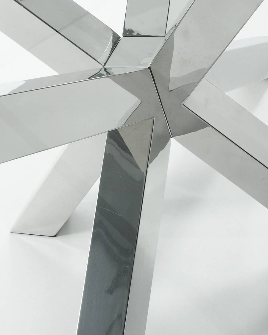 Tavolo Argo in vetro e gambe in acciaio inox 200 x 100 cm