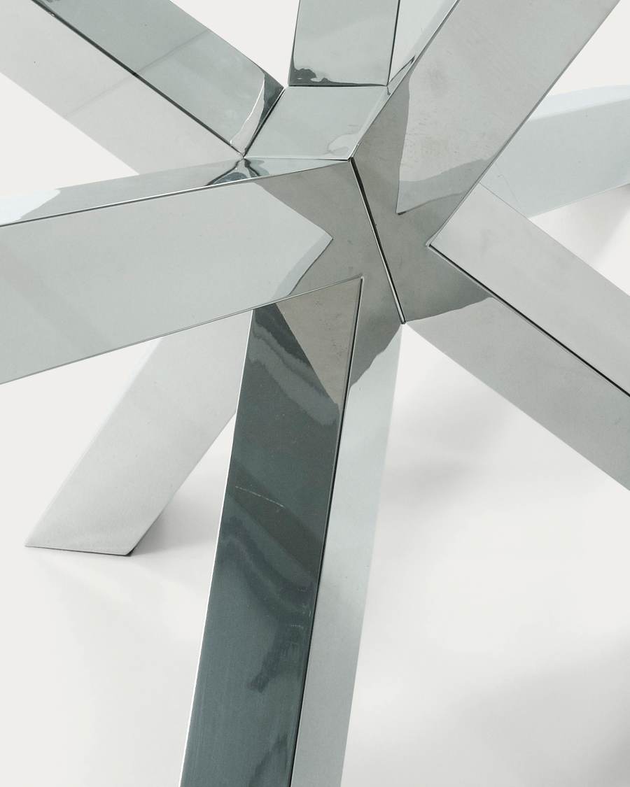 Argo glass table with stainless steel legs 160 x 90 cm