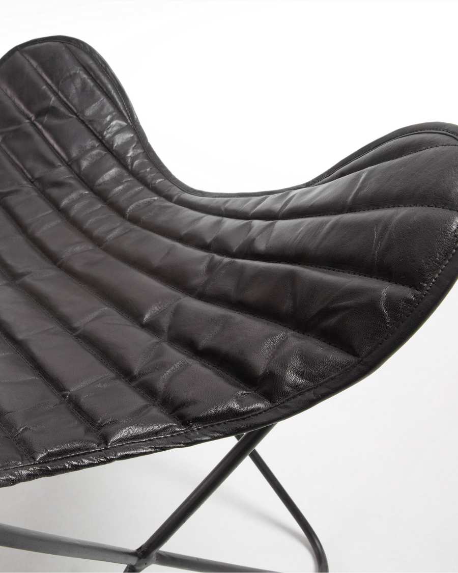 Fauteuil Fly zwart leer