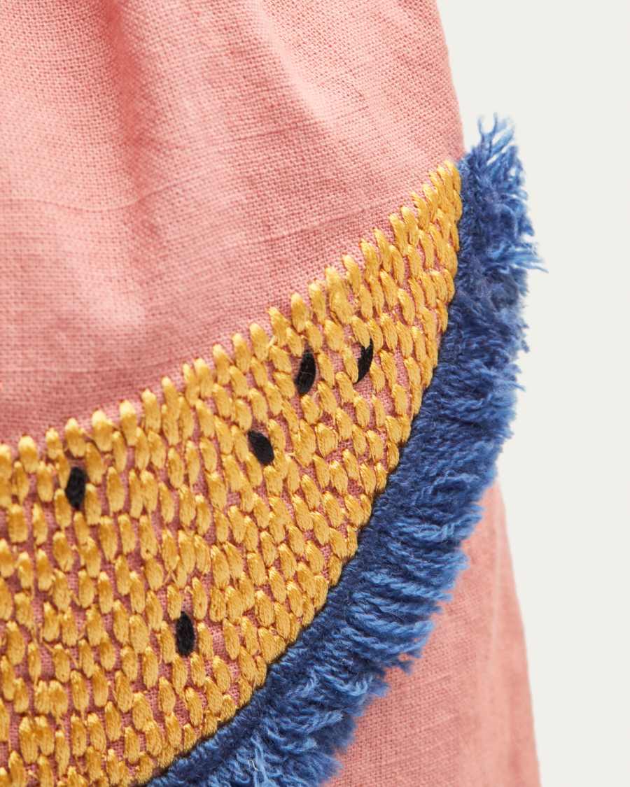 Amarantha set of 3 100% multicolour cotton afternoon snack bags with fruit prints