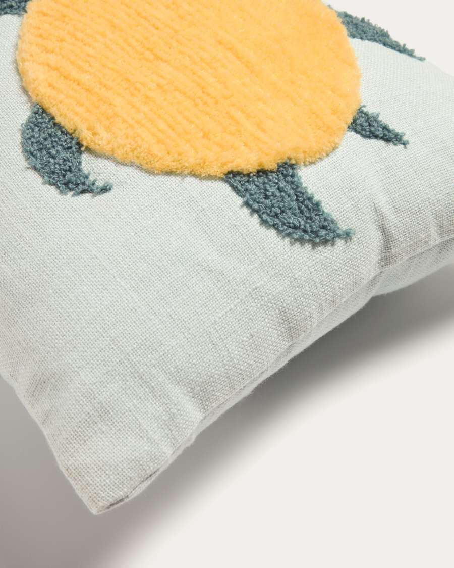 Funda cojín Cordelia azul con animales marinos 100% algodón multicolor 30 x 50 cm