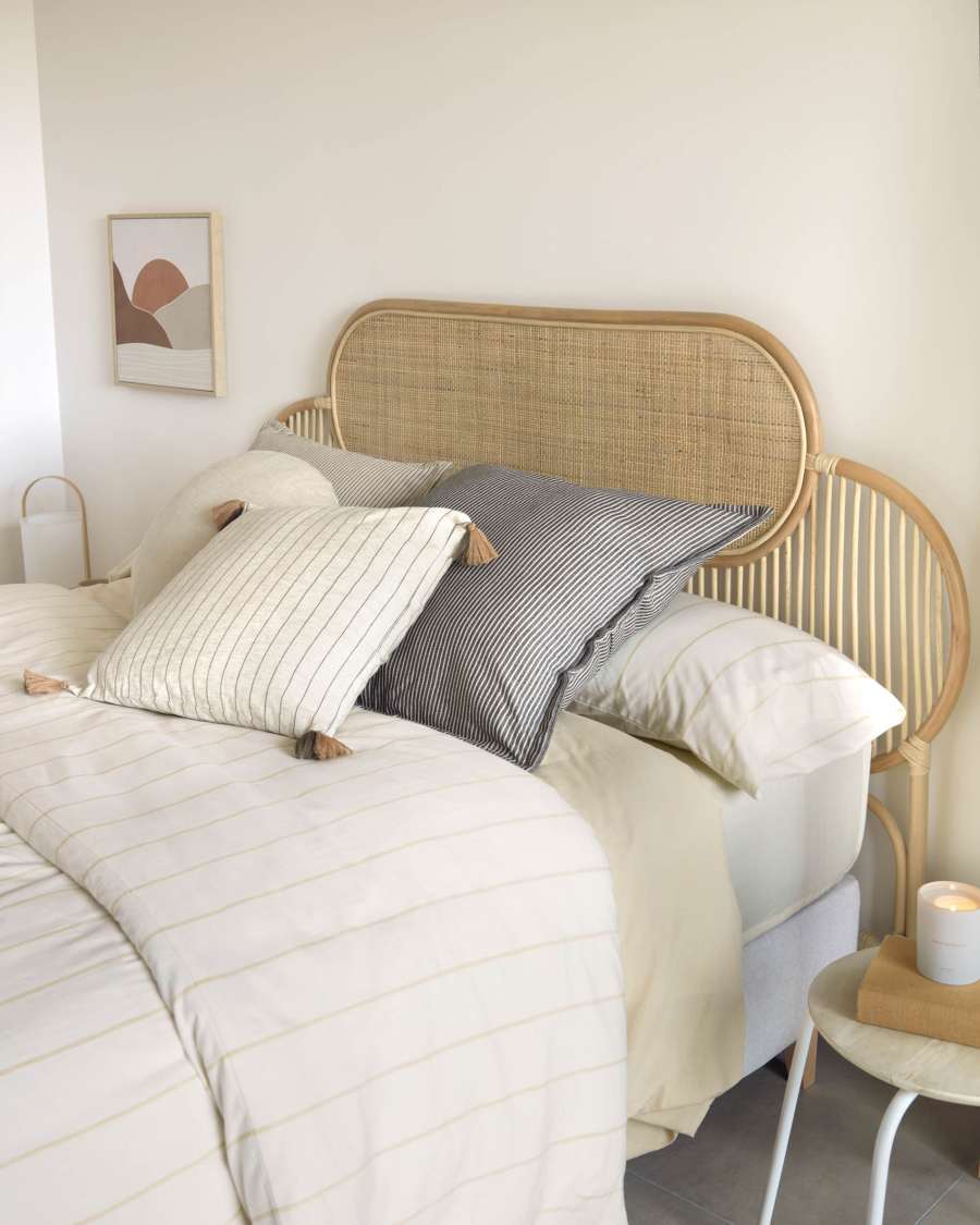 Capçal Lalita de rotang amb acabat natural per a llit de fins a 160 cm