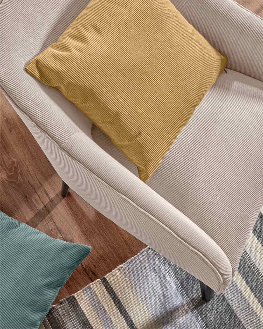 Kussensloop Namie 45 x 45 cm mosterd corduroy