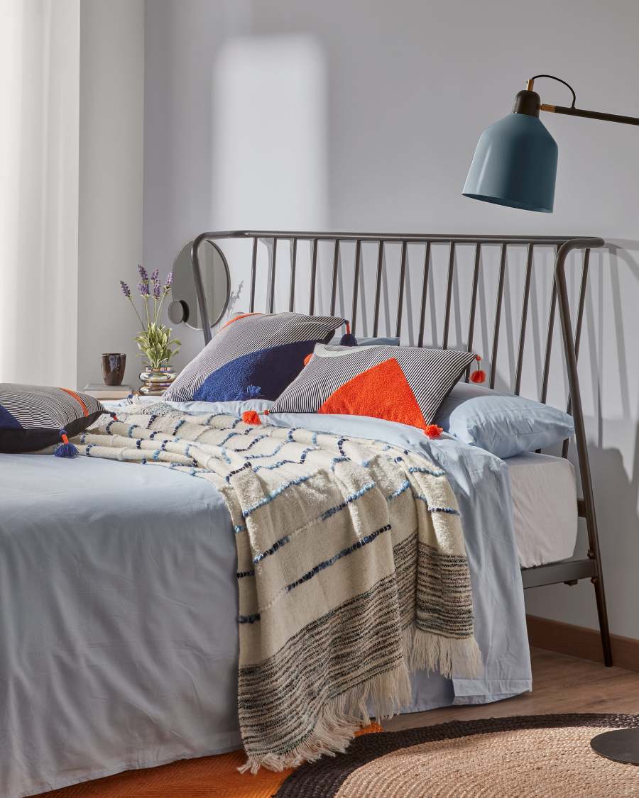 Plaid Ginnie 130 x 170 cm white and blue