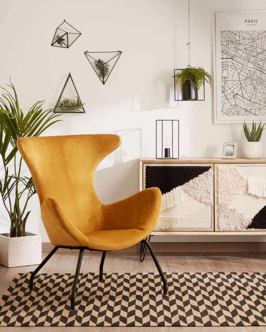 Mustard velvet Chleo armchair