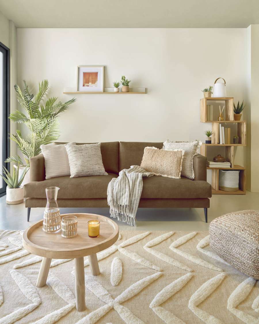 Glenda round solid teak wood coffee table, Ø 55 cm