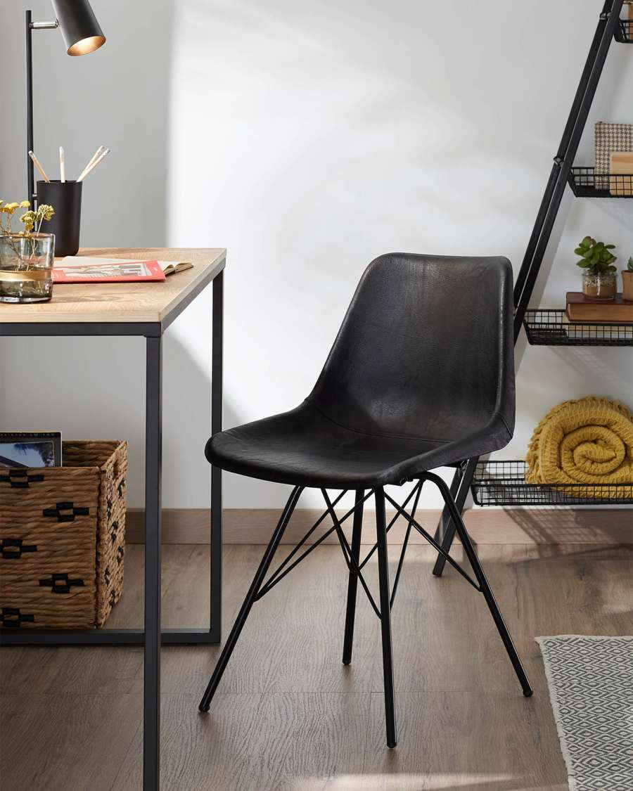 Stuhl Lionela Kunstleder schwarz