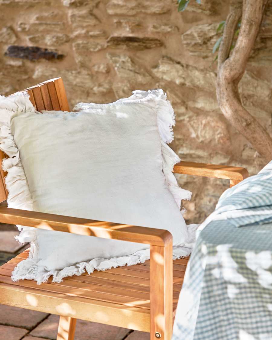 Nacha aus Baumwolle und Leinen weiß45 x 45 cm