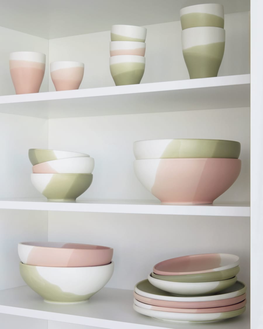 Tazza da cafè Sayuri in porcellana verde e bianca