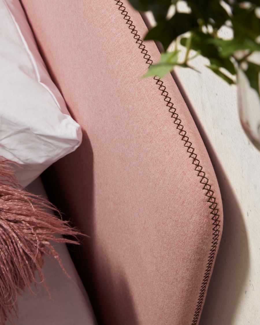 Bettkopfteil Dyla mit abnehmbarem Bezug in Rosa für ein Bett bis zu 90 cm FSC Mix Credit