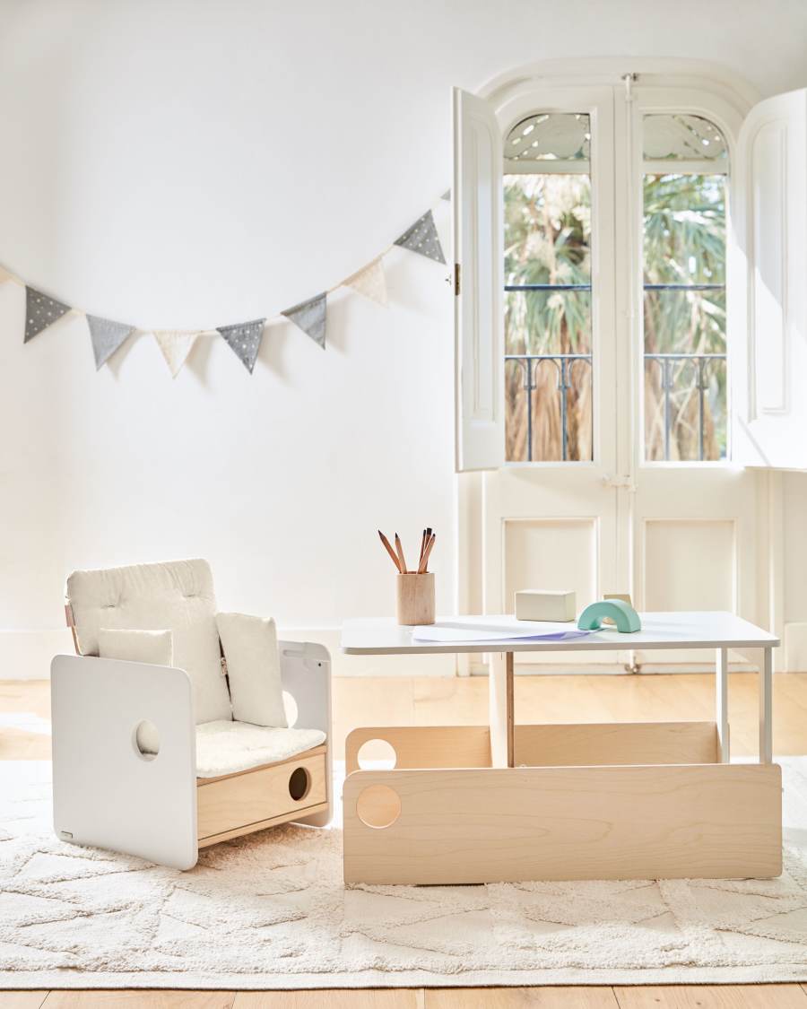 Zalia 100% organic cotton (GOTS) grey fabric pennant