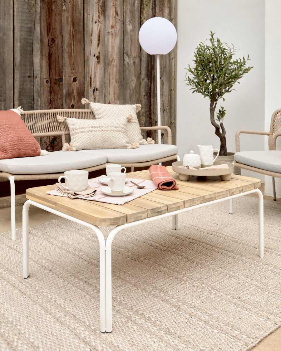 Ryba coffee cup and saucer in white and brown ceramic