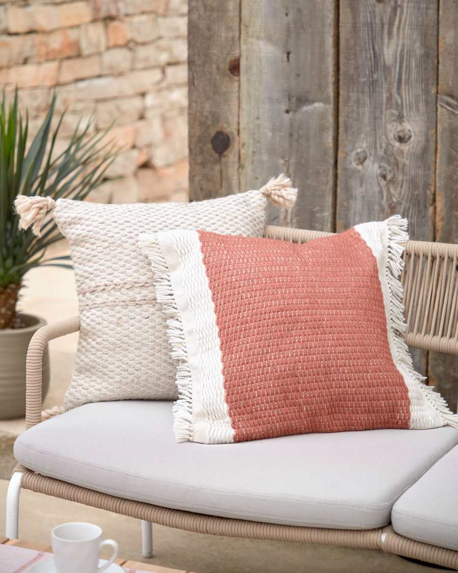Isaura cushion cover 100% PET in terracotta 45 x 45 cm