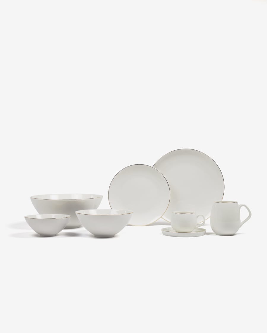 Taisia große Schale aus Porzellan weiß