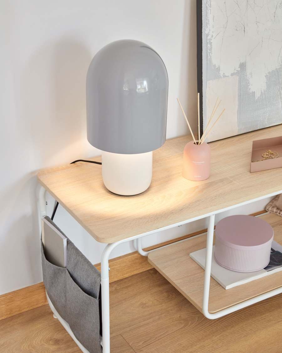 Brittany table lamp in metal with white and grey painted finish