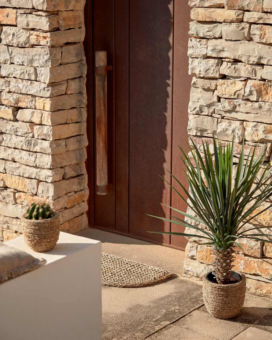 Tamim set of 2 cement pots with natural finish Ø 17 cm / Ø 22 cm