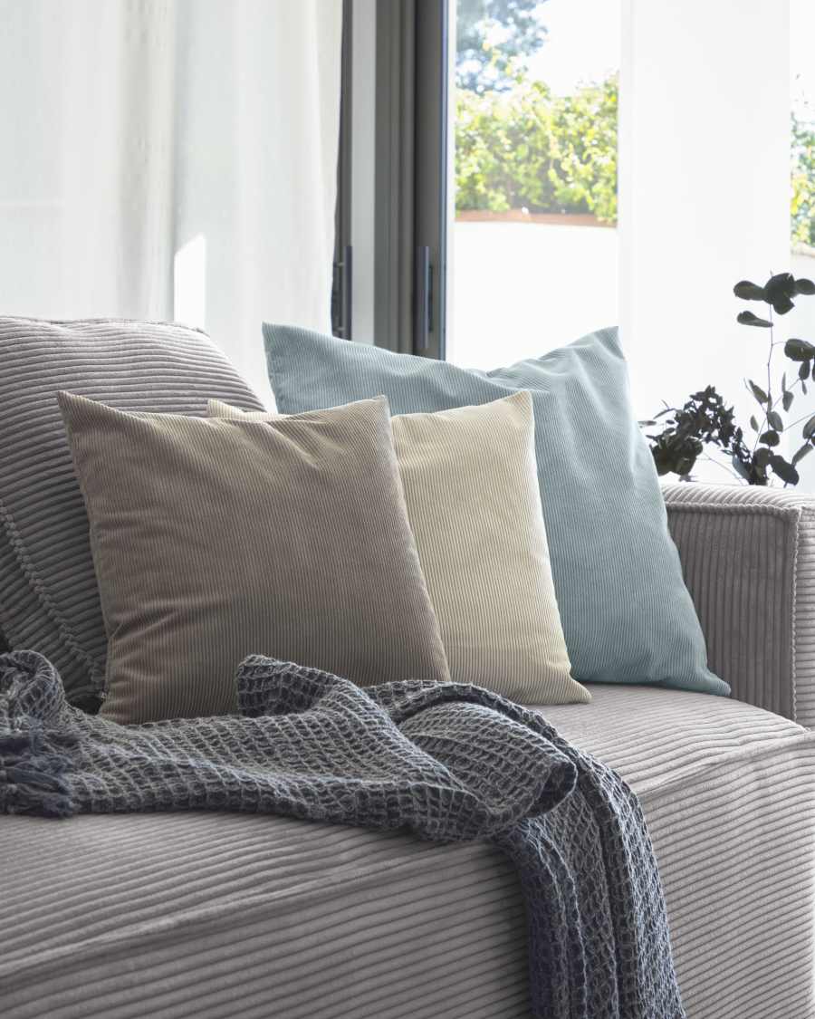 Namie cushion cover in dark grey corduroy, 60 x 60 cm