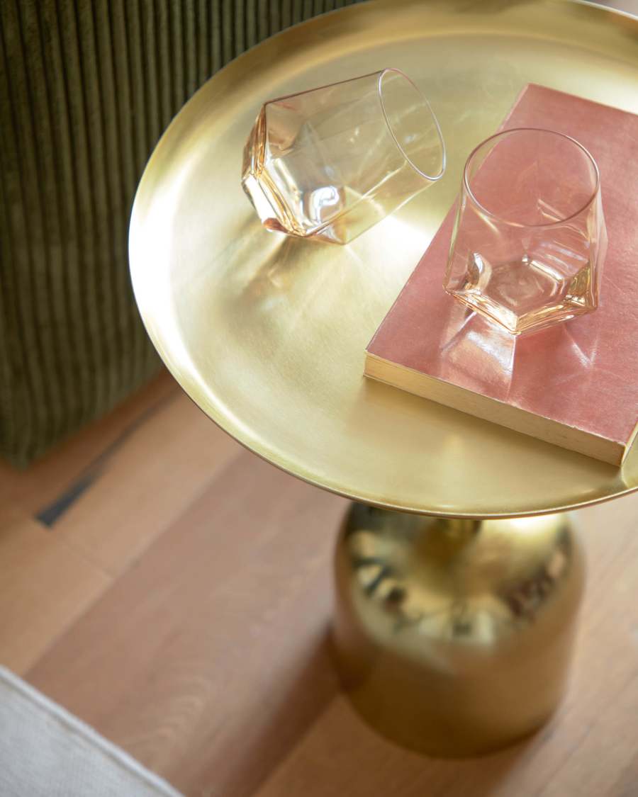 Adaluz side table in gold-coloured metal Ø 37 cm