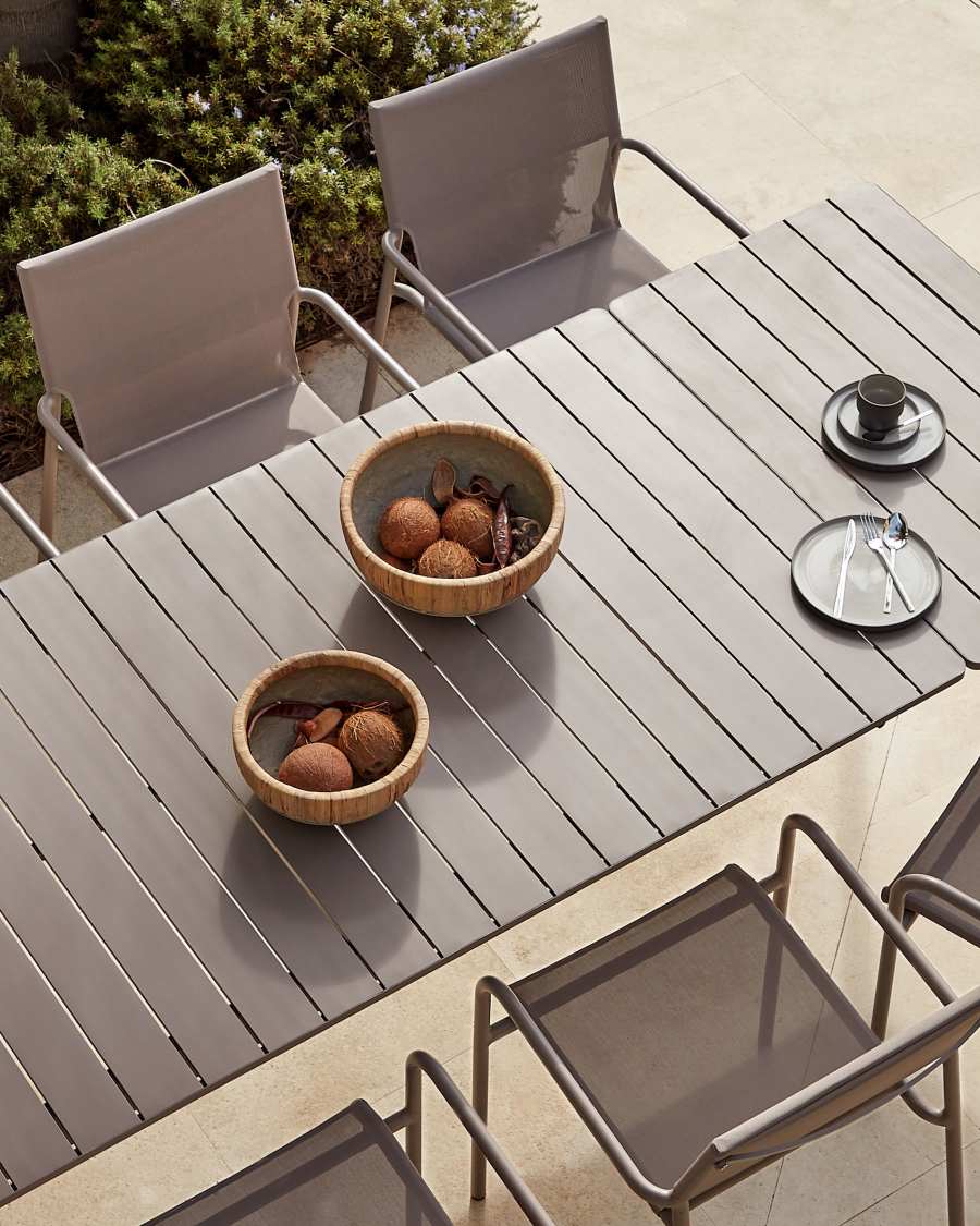 Tirsa Set 2 Tafelaufsätze Wasserhyazinthe und Zement mit natürlichem Finish Ø 31cm/Ø 37cm