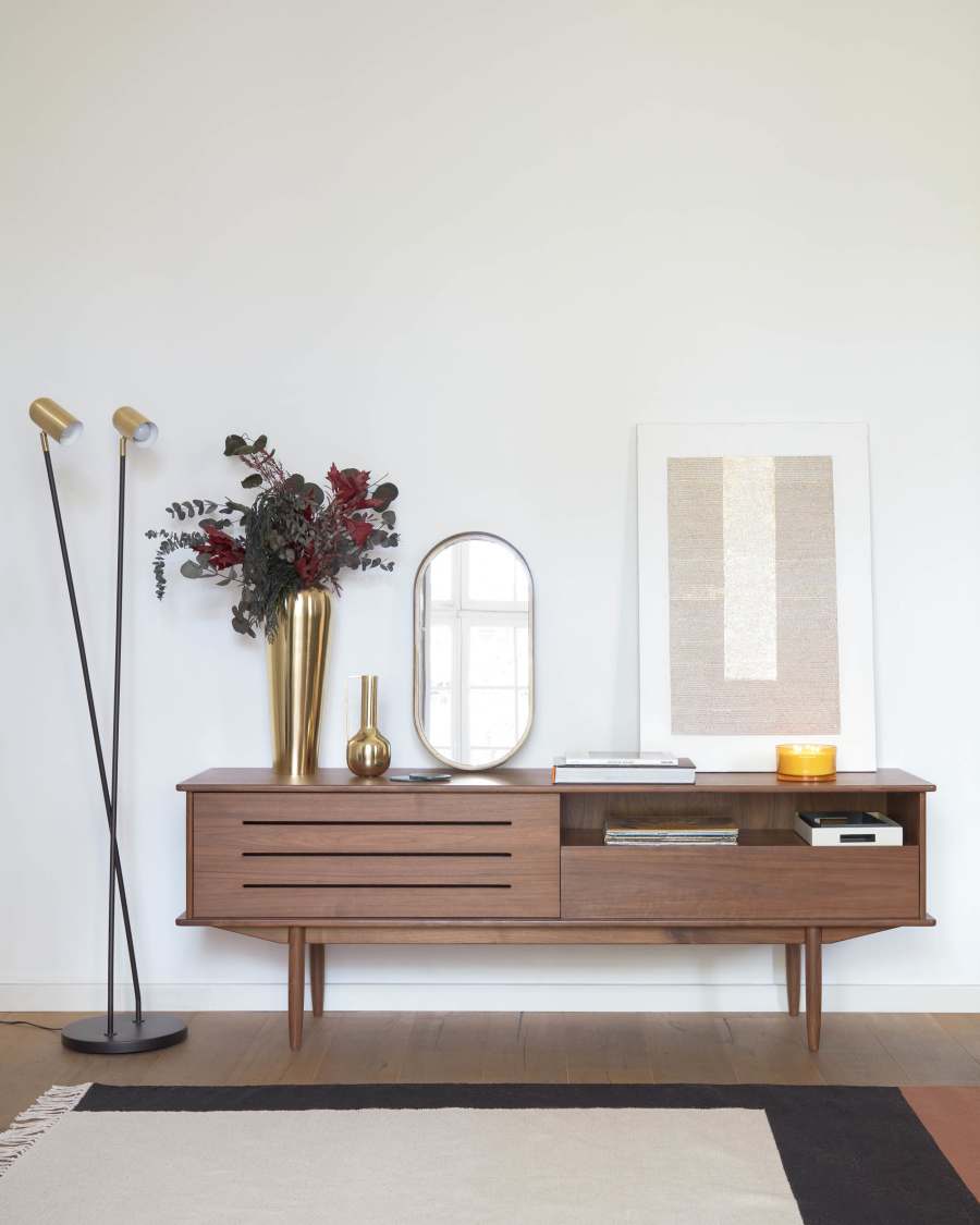 Tiare gold metal wall mirror 31 x 61,5 cm