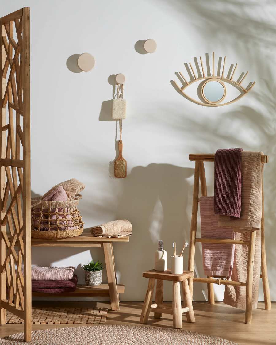 Lot Nadua de 3 patères en bois de hêtre couleur bois