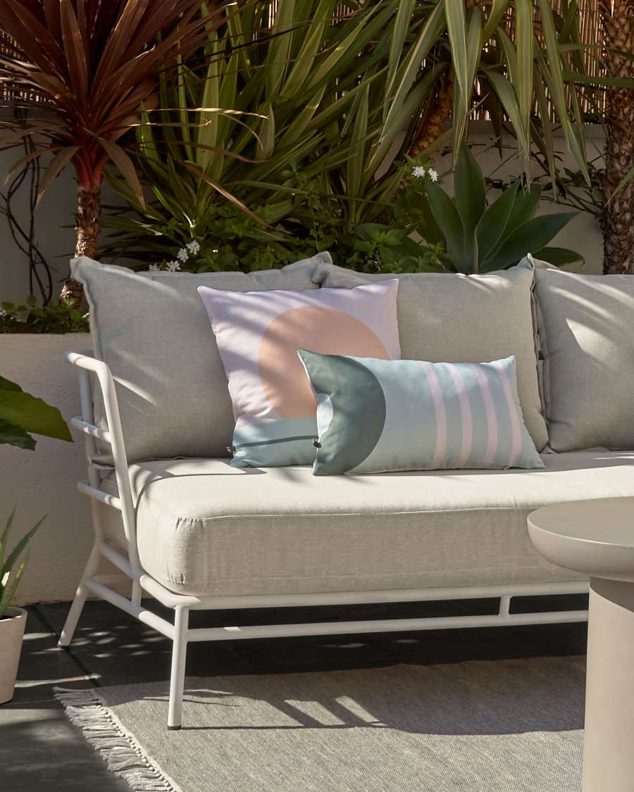 Glendale green cushion cover with semi-circle 30 x 50 cm