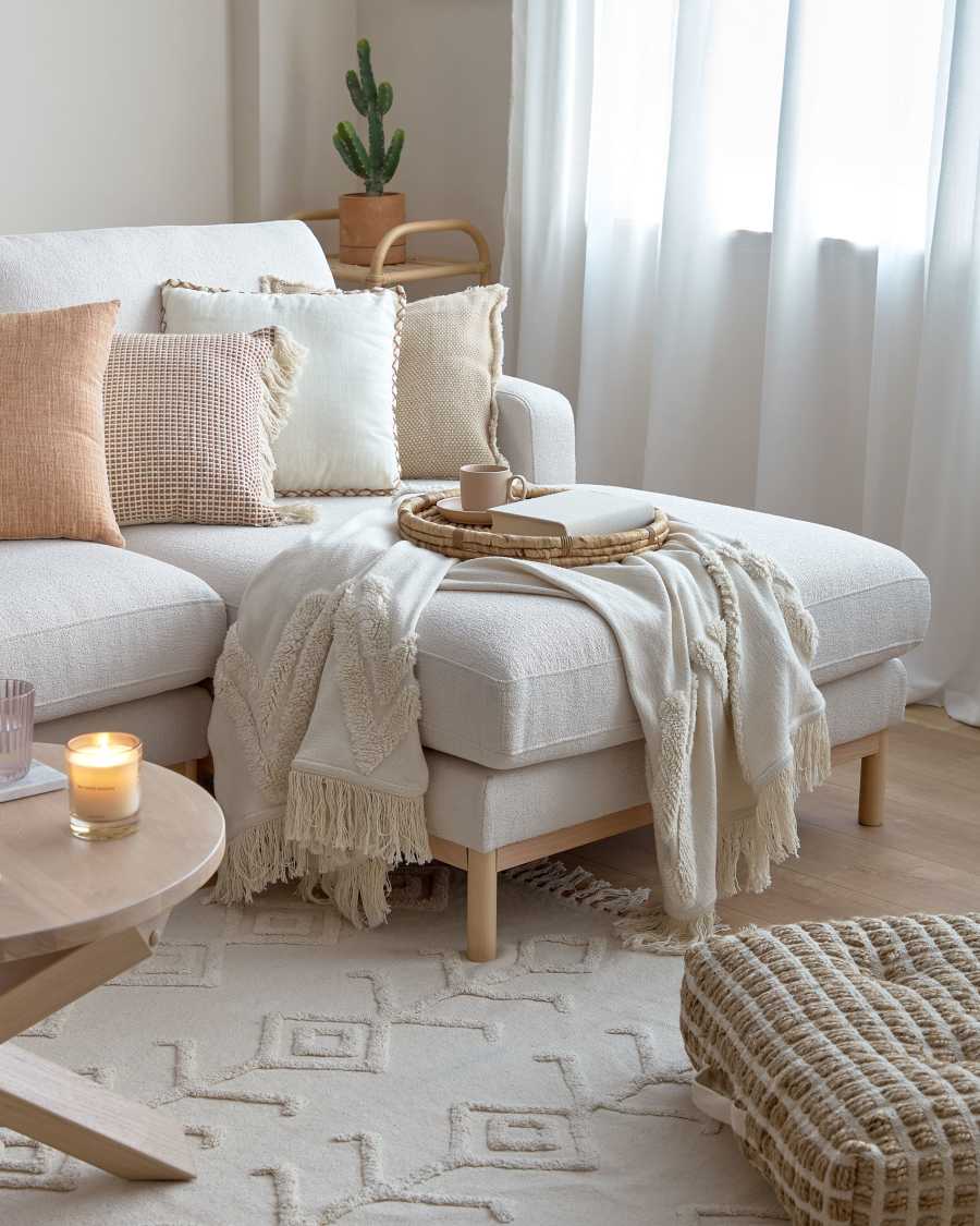 Nila white knitted blanket 130 x 170 cm