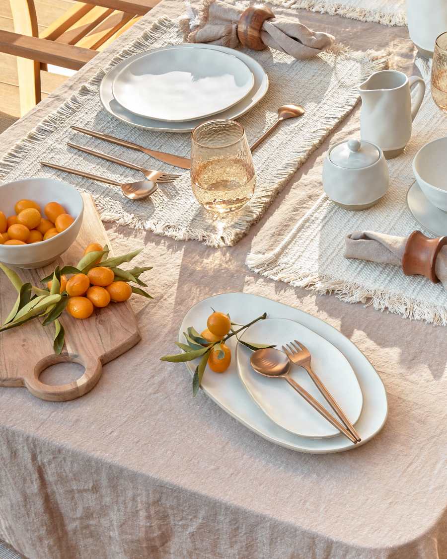 Ryba set of 2 brown and white porcelain dishes