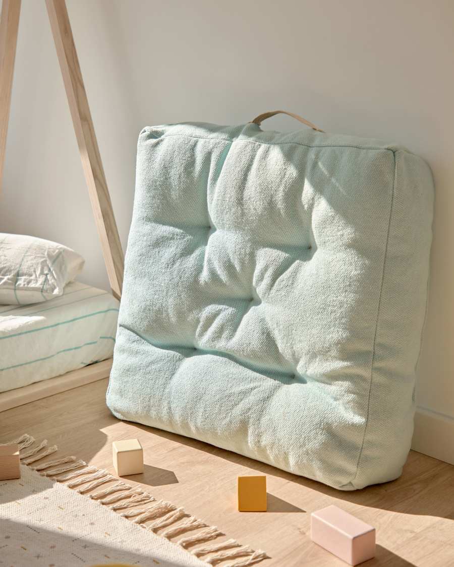 Coussin de sol Sarit 100% coton bleu 60 x 60 cm