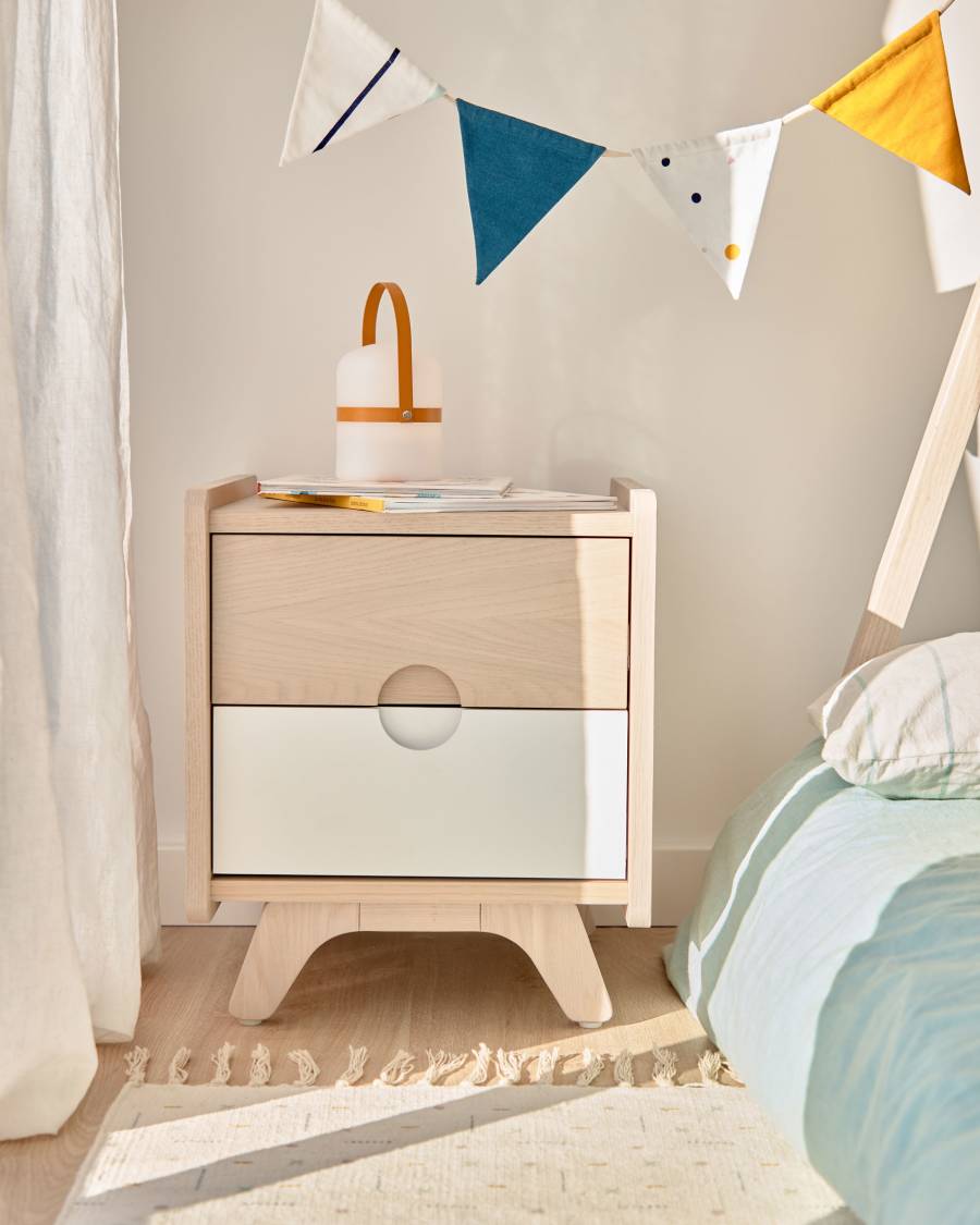 Mesa de cabeceira Nunila chapa freixo 40 x 47 cm FSC 100%