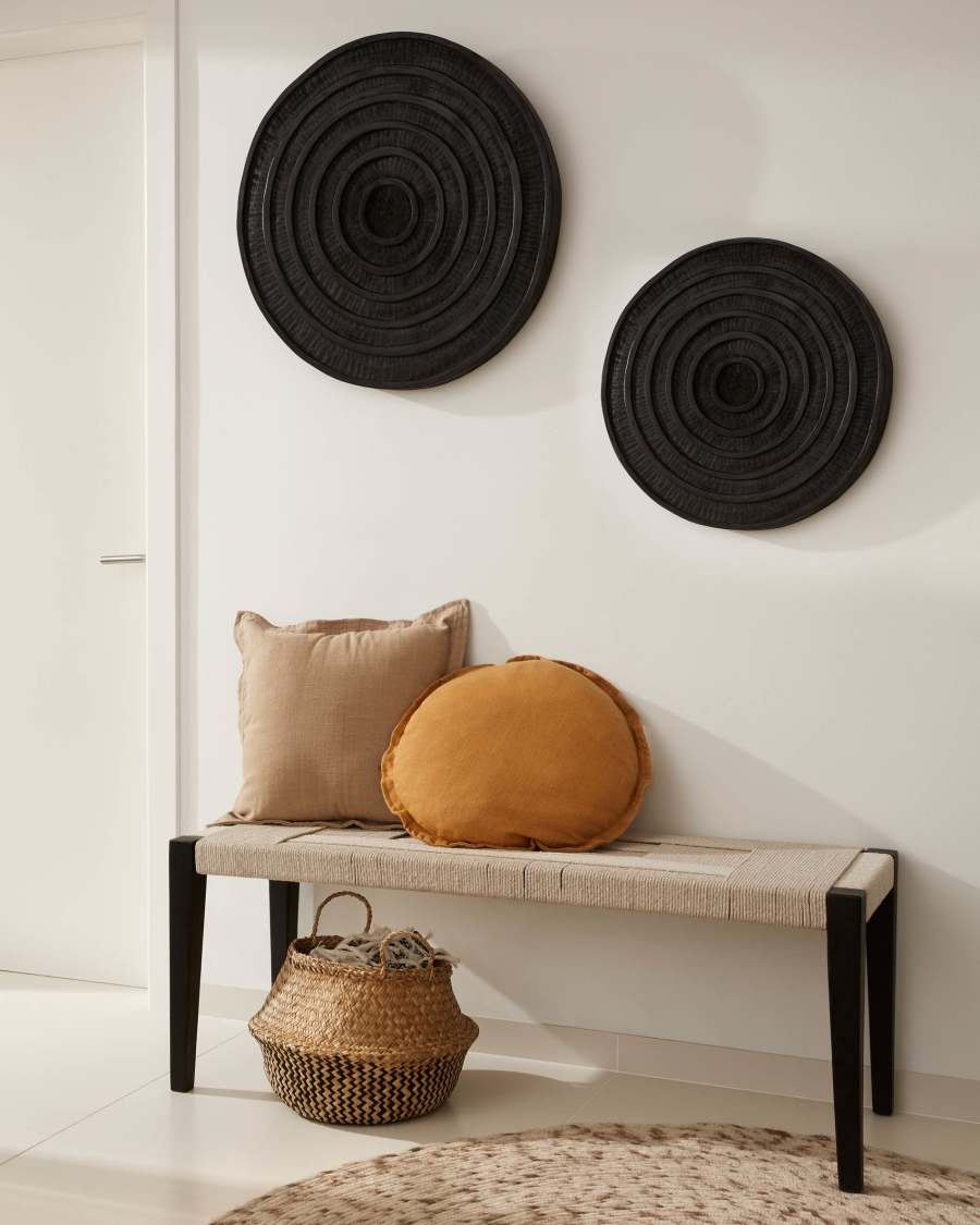 Thai 2er-Set Körbe, naturbelassen und schwarz