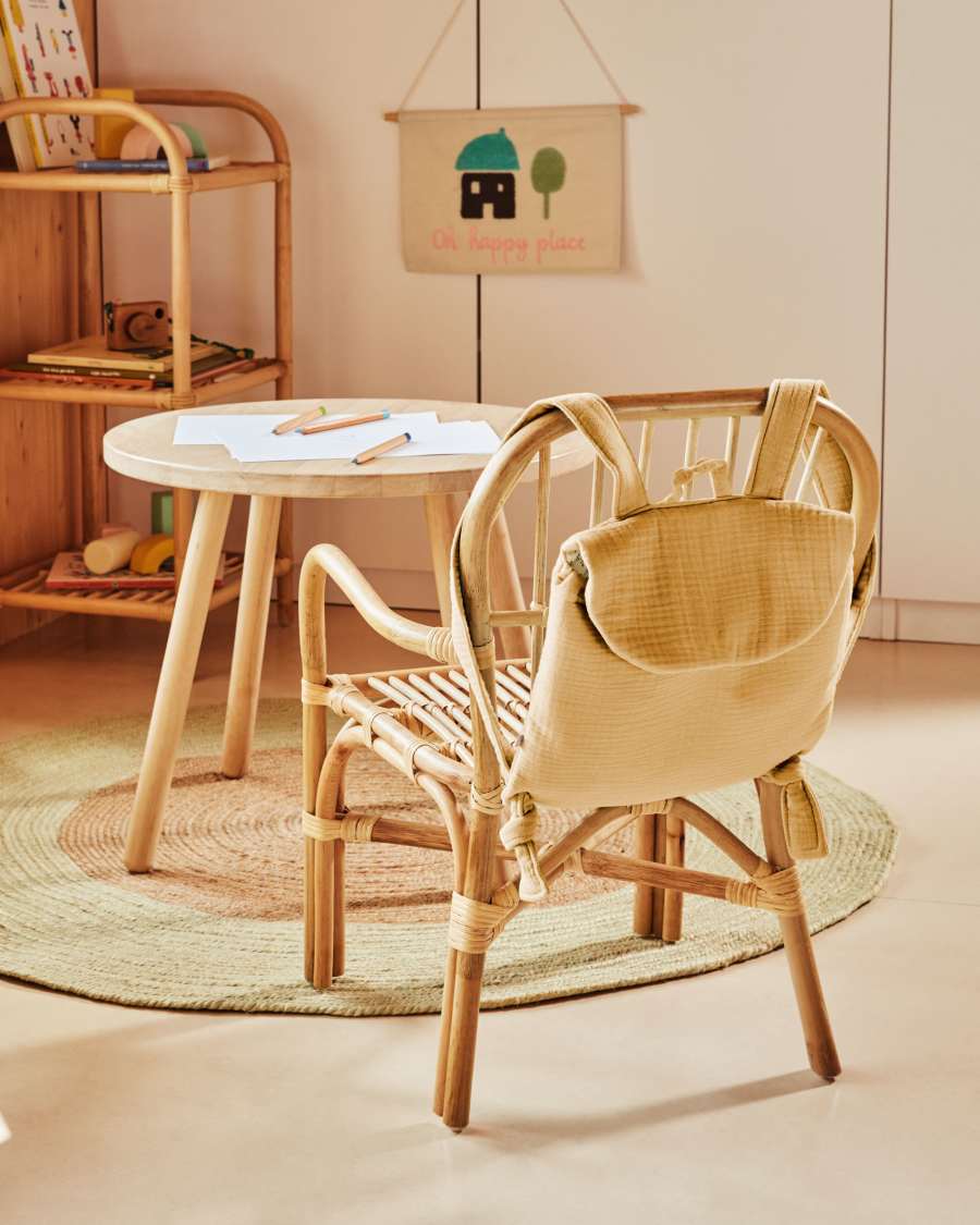 Adabel round natural jute rug in green Ø 120 cm