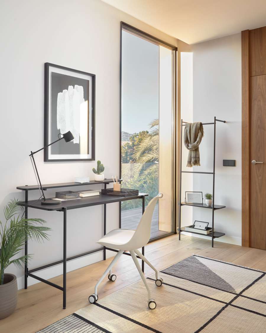 Galatia melamine and metal clothes rail with black finish 60 x 162 cm