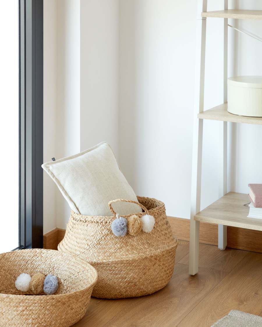 Kissenbezug Blok 45 x 45 cm aus Leinen weiß