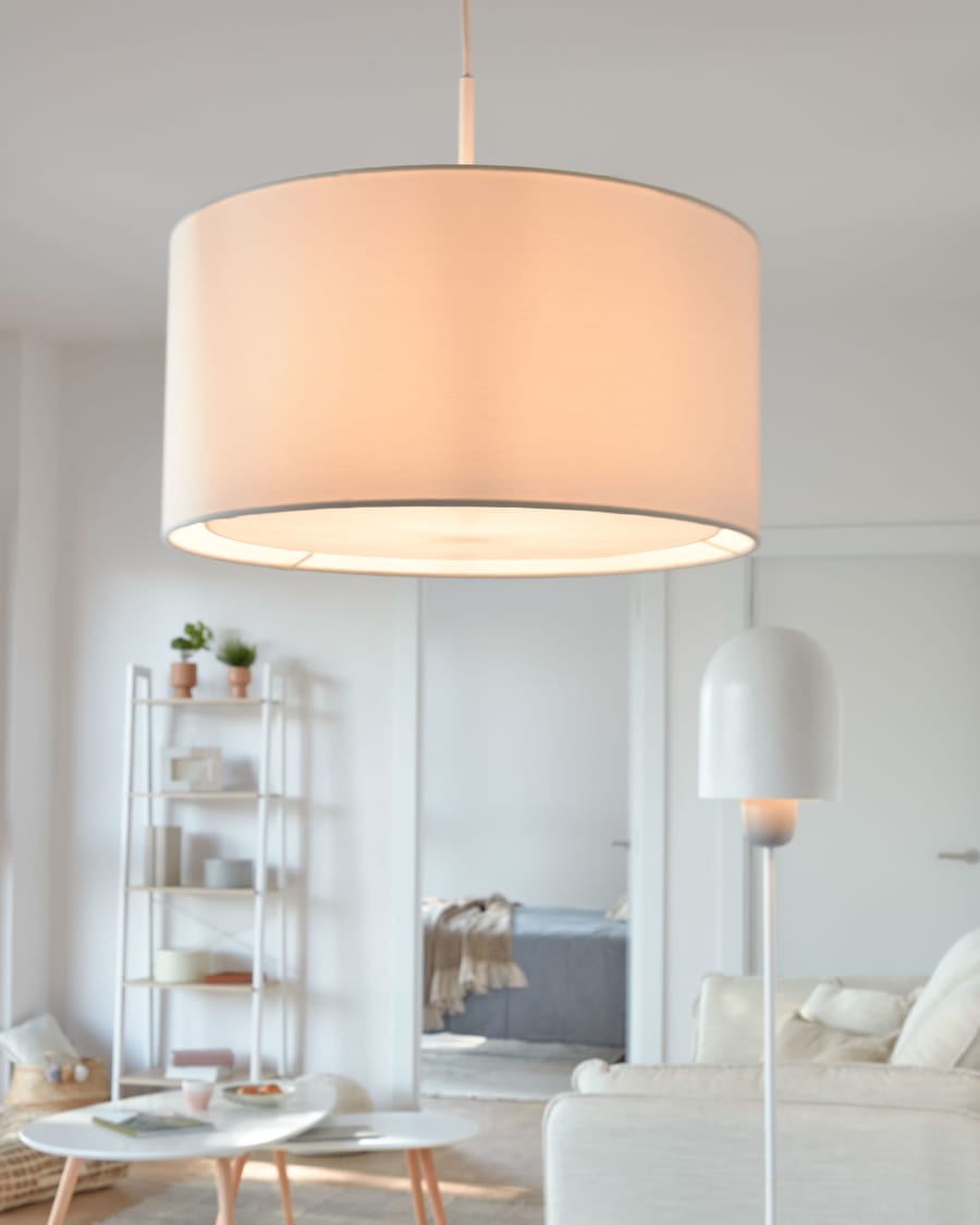 Abat-jour suspension Santana blanc avec diffuseur blanc Ø 40 cm