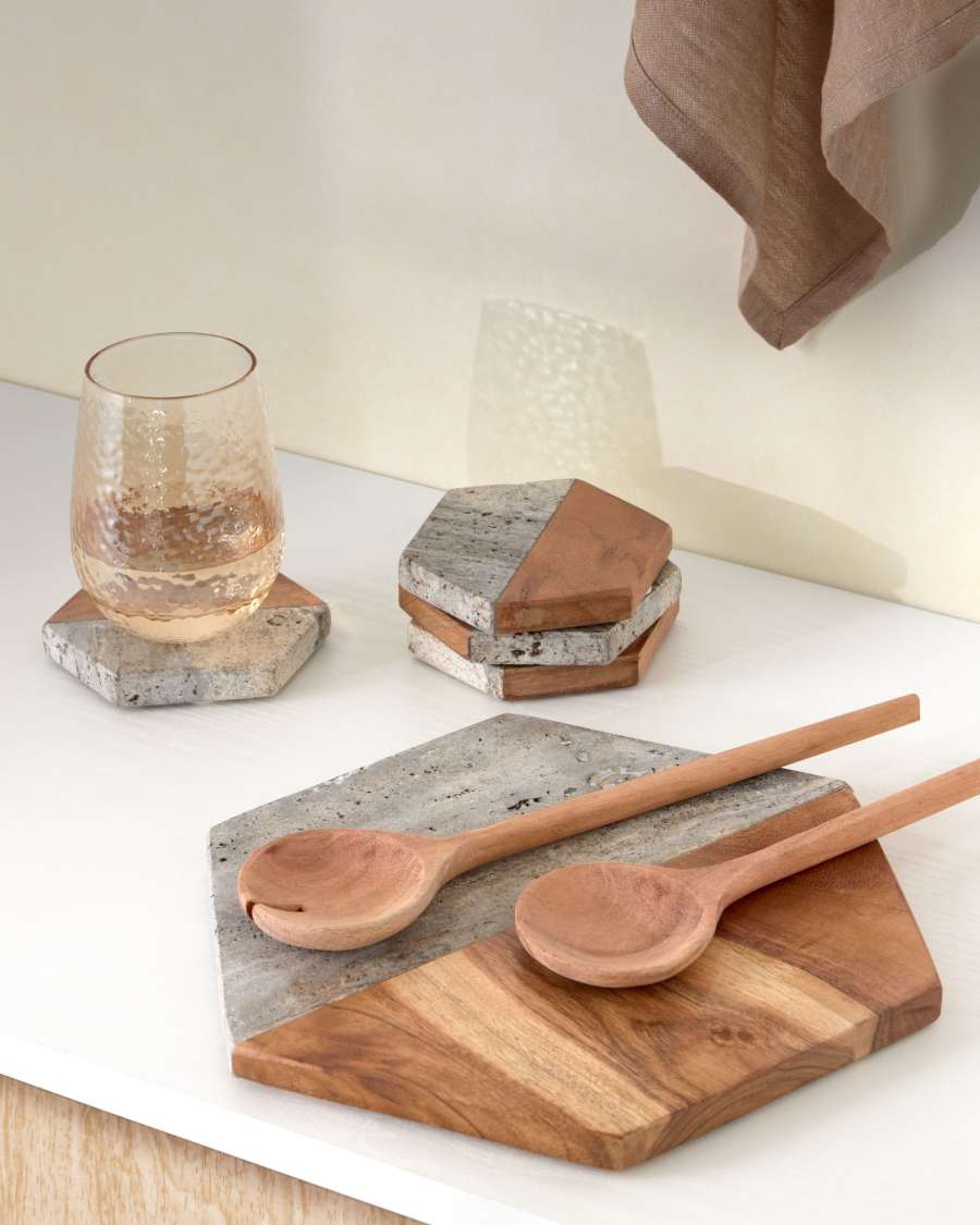 Taula de servir Sinai de fusta i pedra