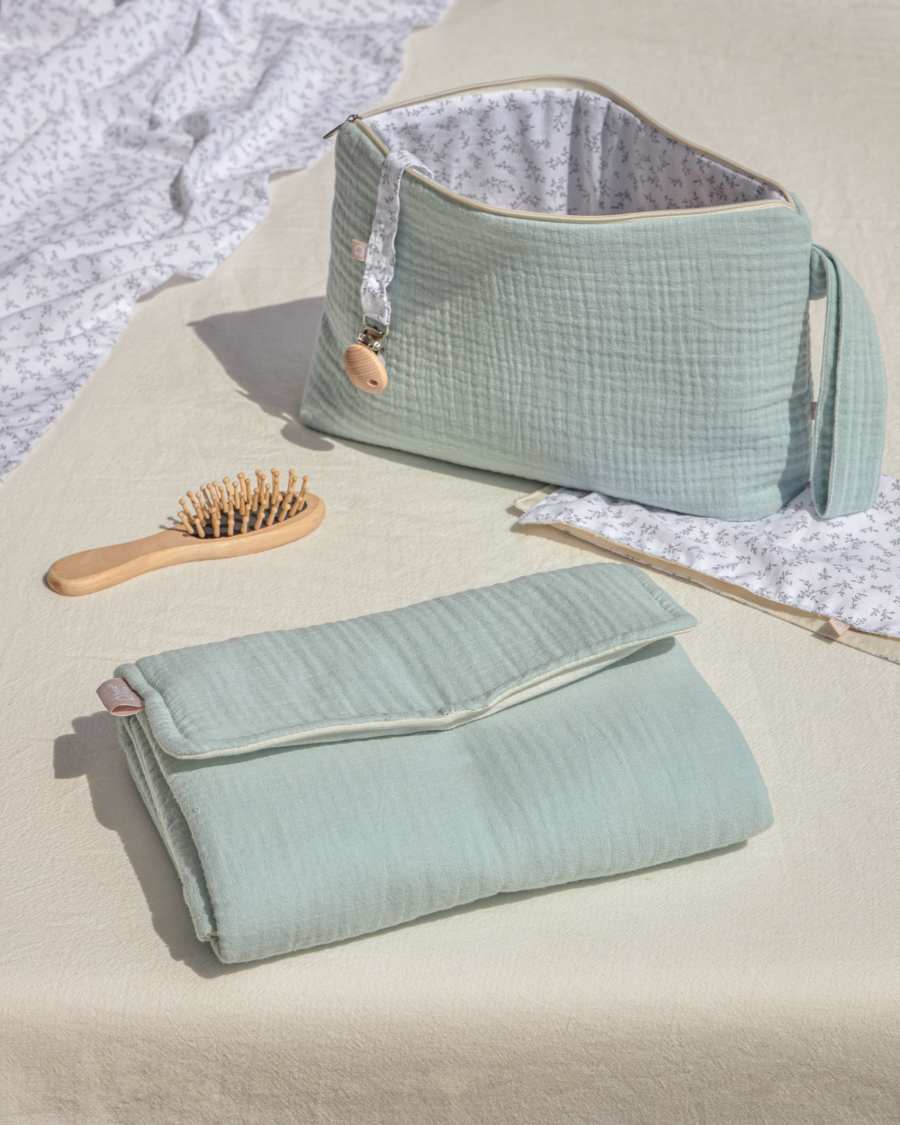 Yamile toiletry bag 100% organic cotton (GOTS) in turquoise