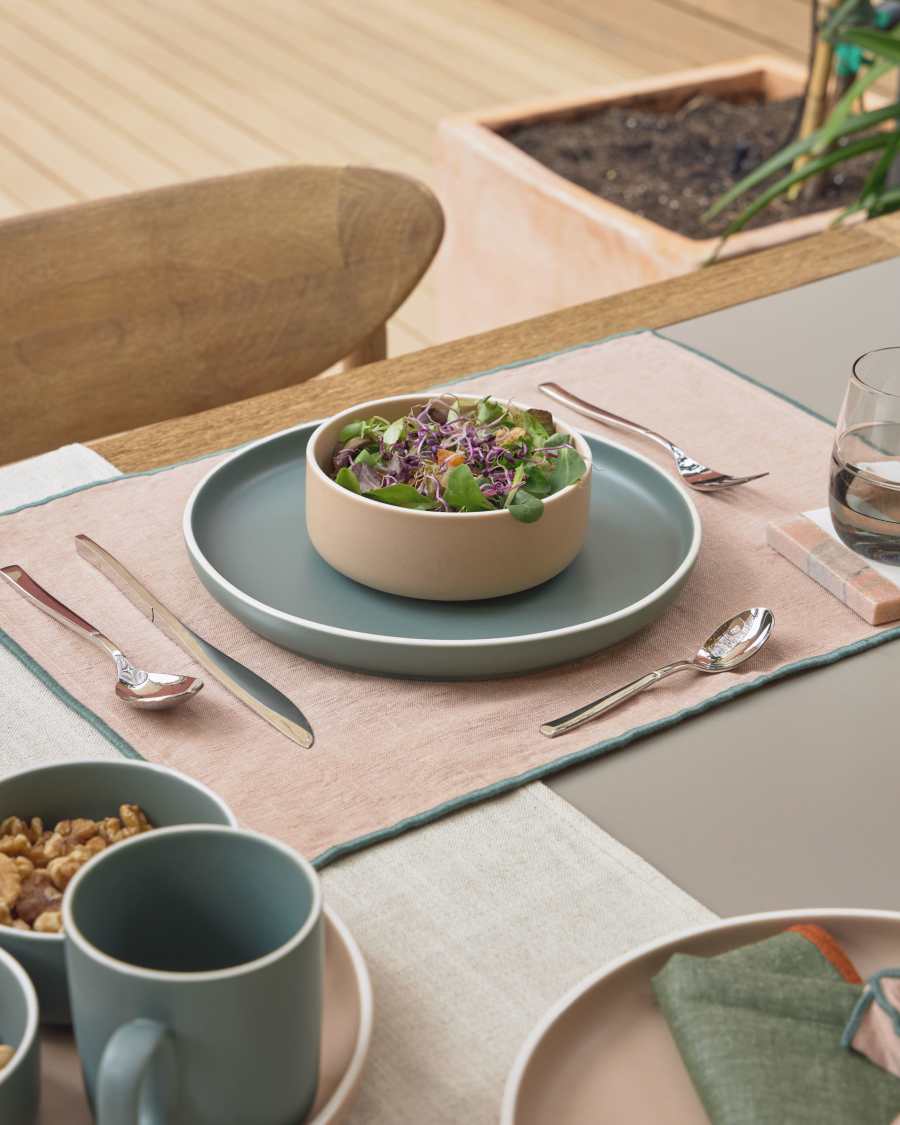 Crisps square handle 16-piece silvery cutlery set