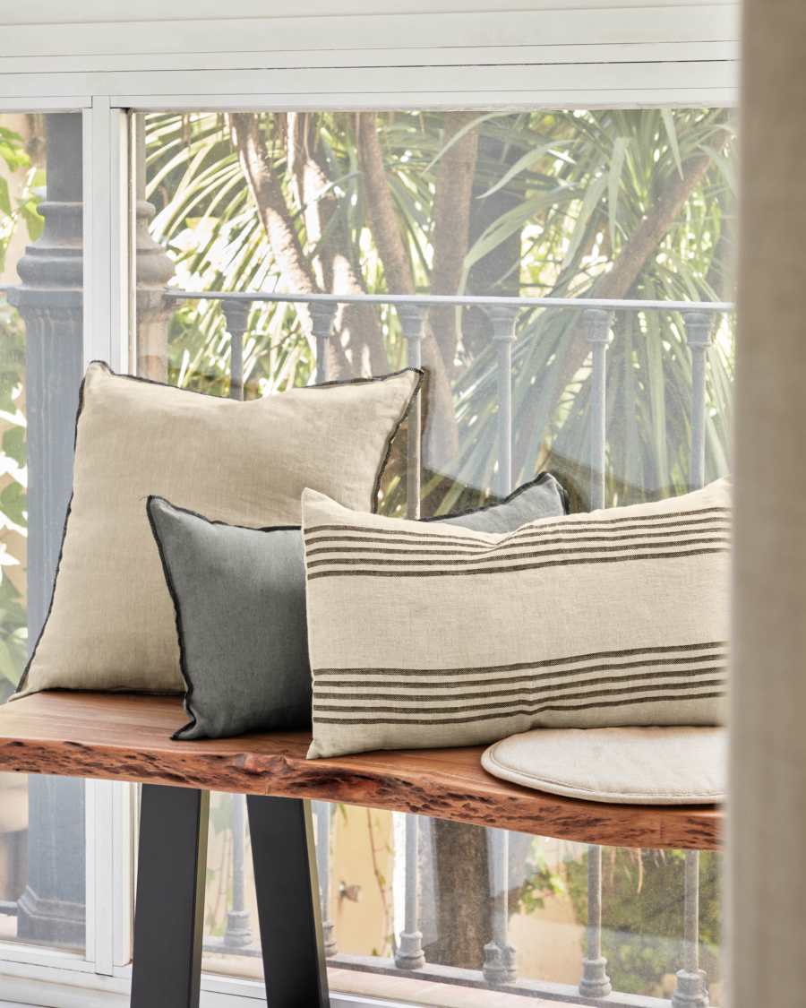 Housse de coussin Elea 100% lin gris foncé 30 x 50 cm