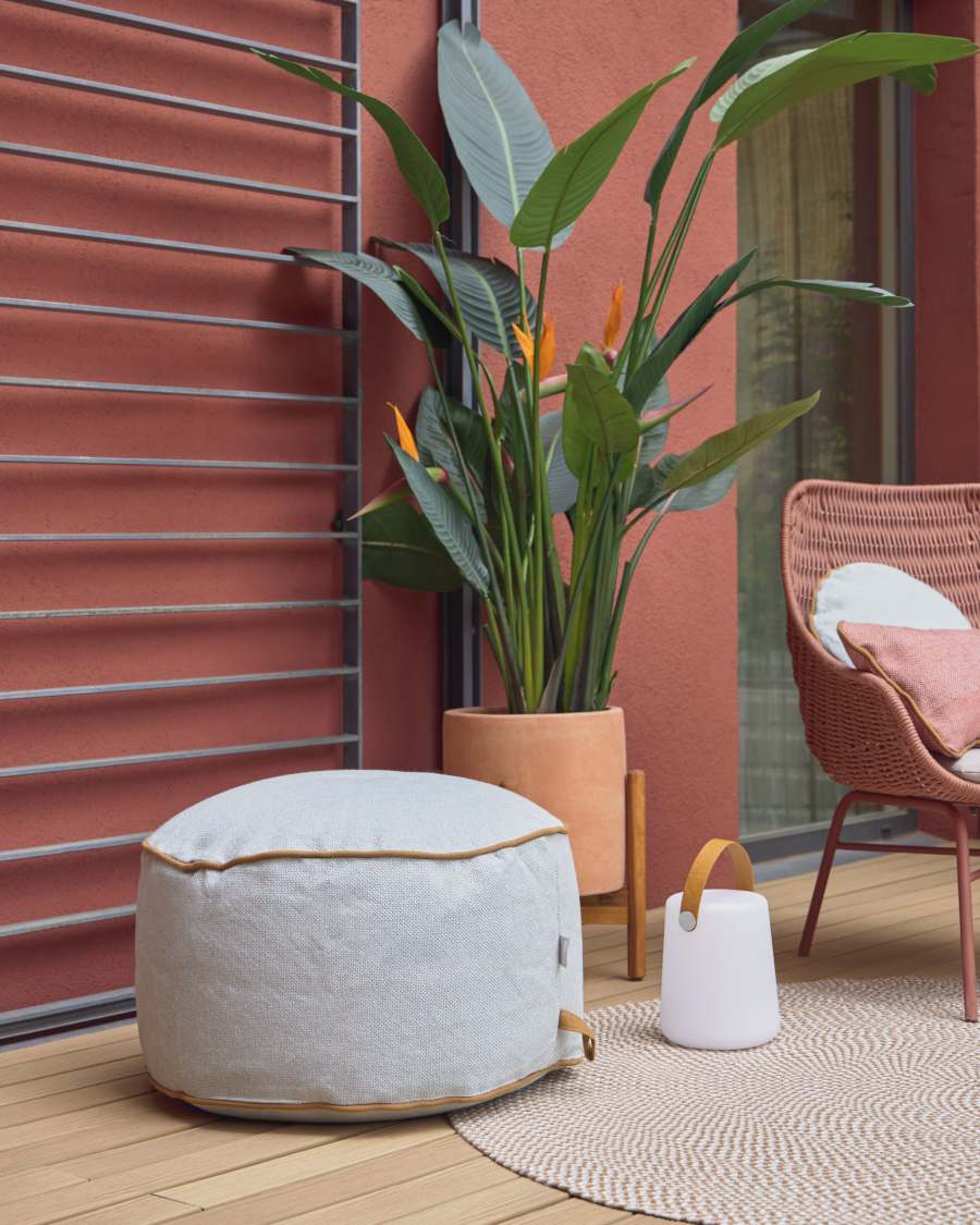 Pouf Dalila en PET vert de Ø 60cm