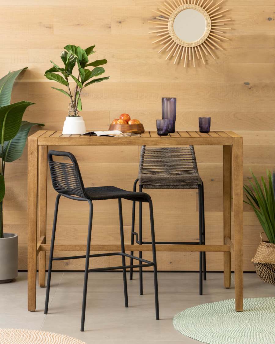 Table haute Coline en bois d'eucalyptus FSC 100%