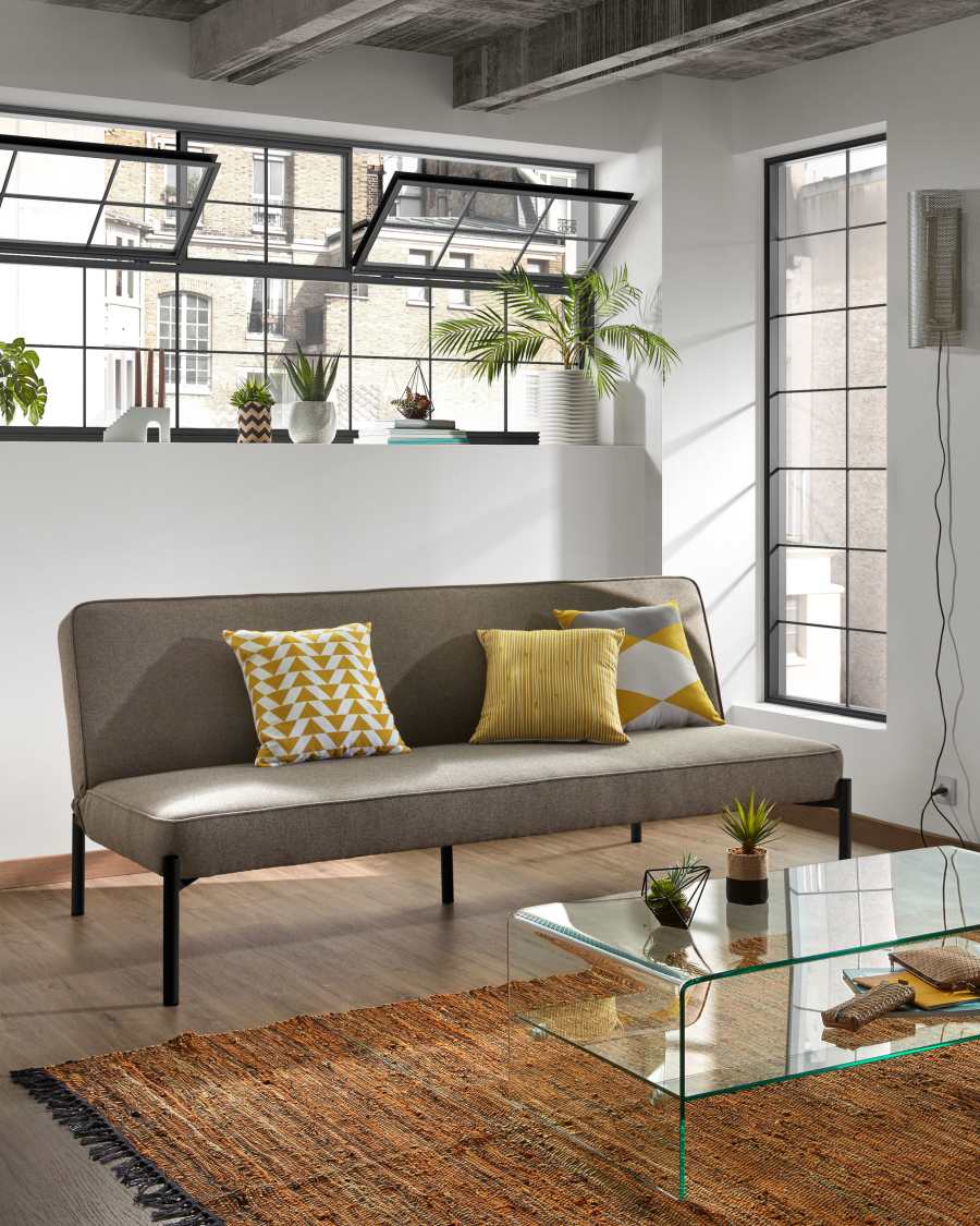 Nelki three-seater sofa bed in grey 190 cm