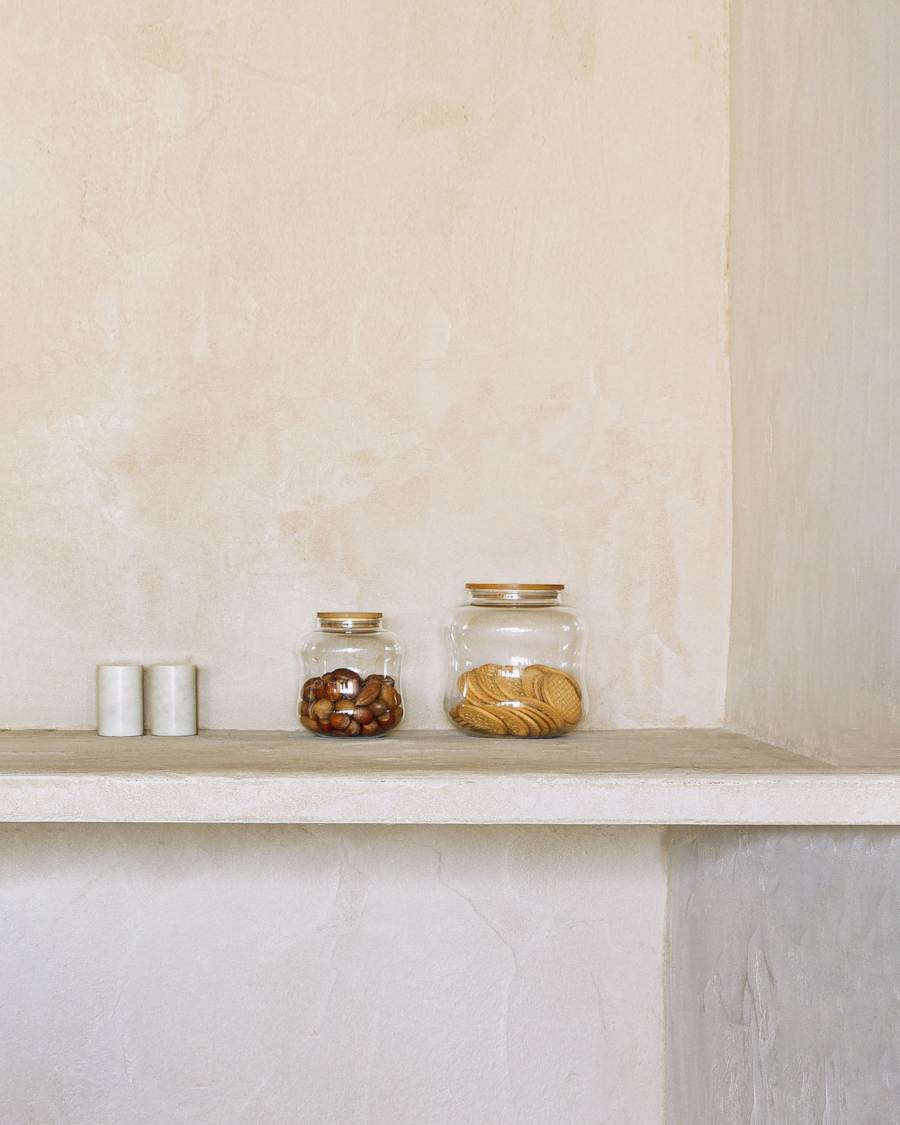 Large Cirene transparent glass jar