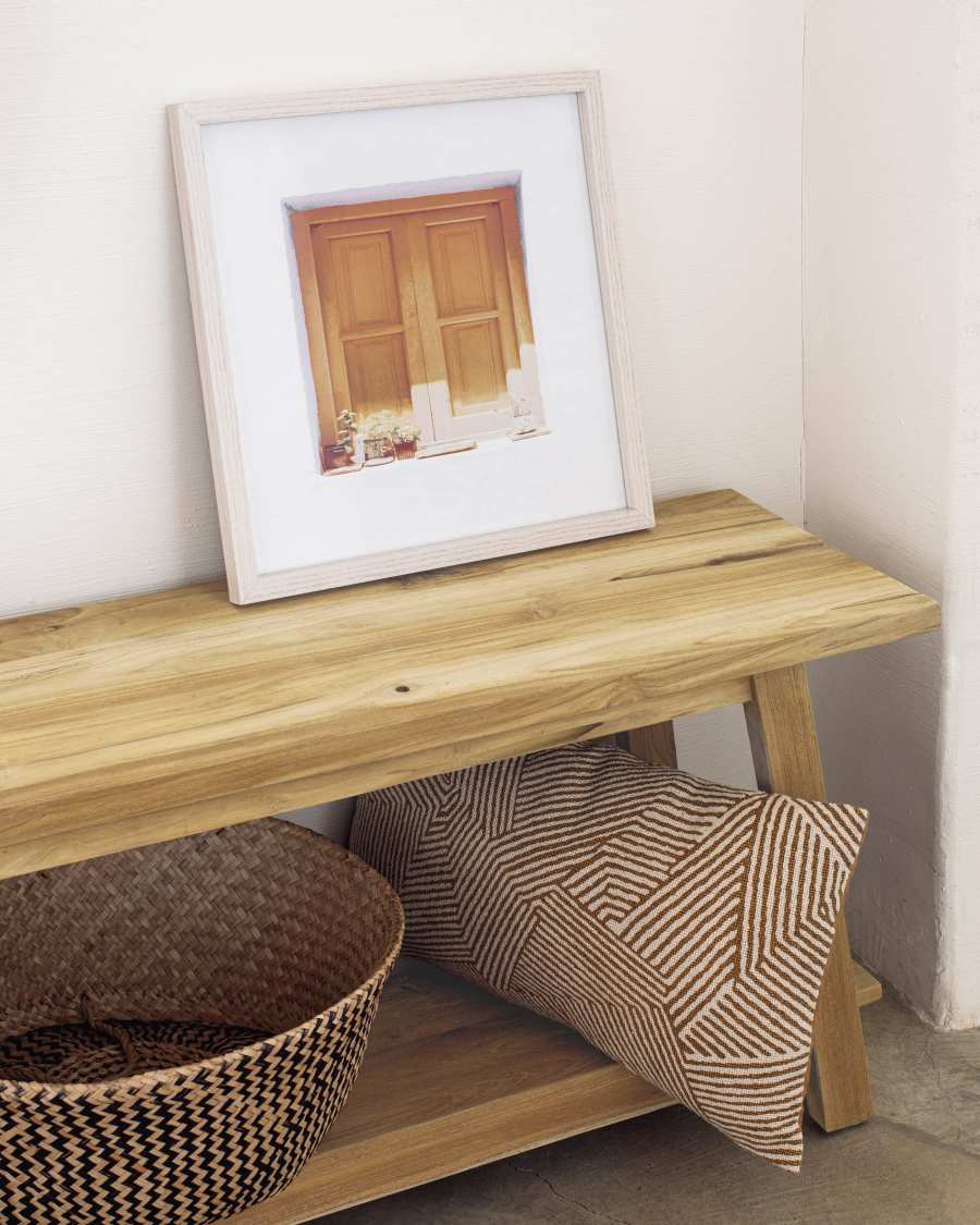 Devi 100% cotton cushion cover with beige and brown stripes 30 x 50 cm