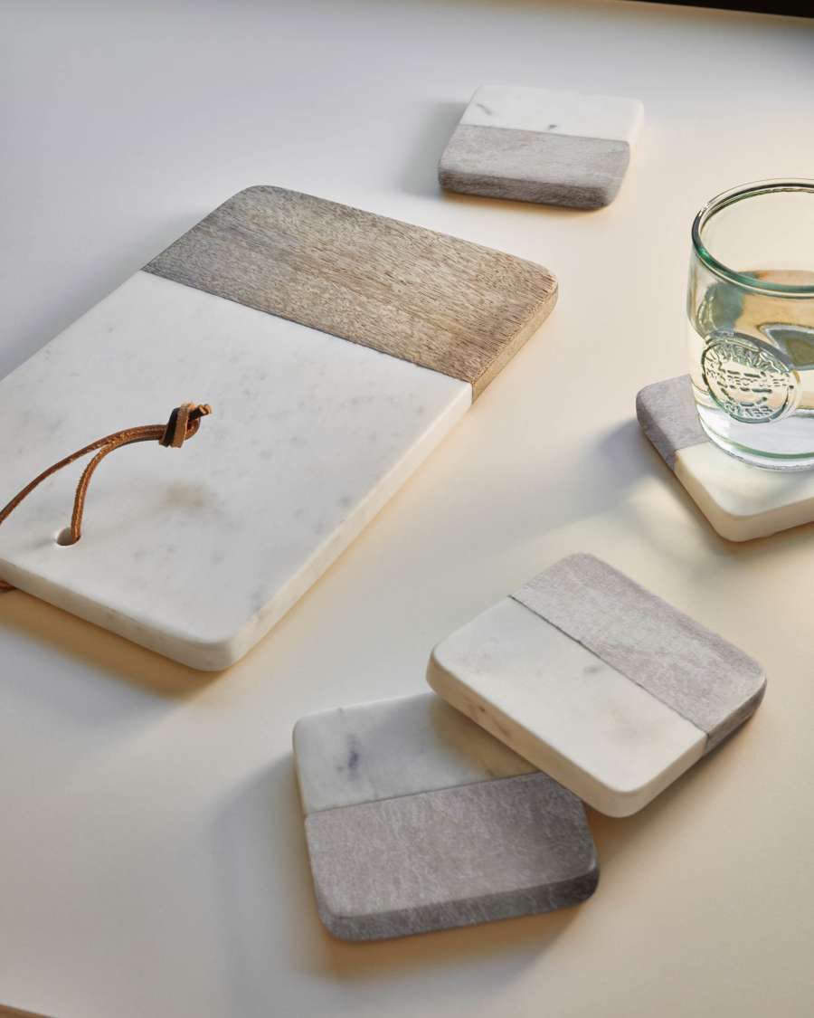 Danelle Servierbrett aus Marmor und Holz