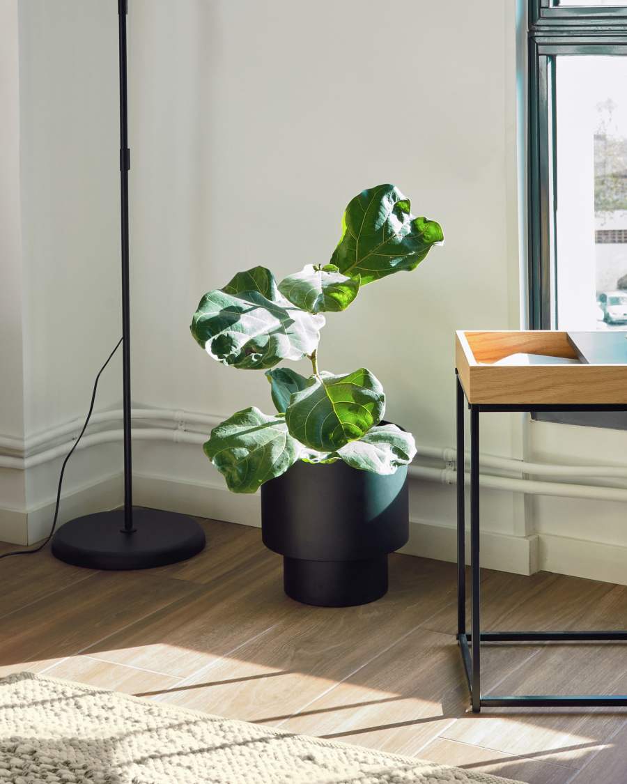 Mash black metal planter Ø 28 cm