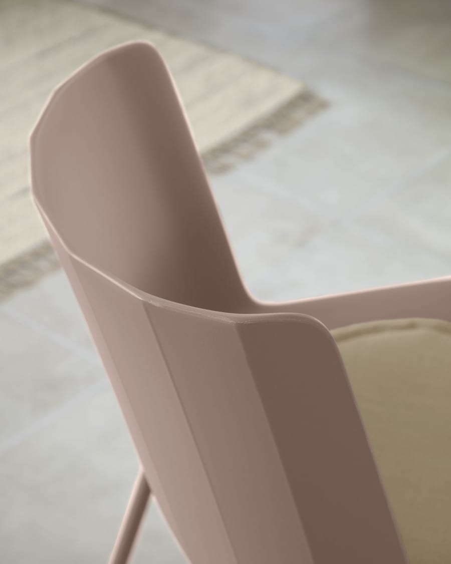 Hannia brown chair with brown steel legs