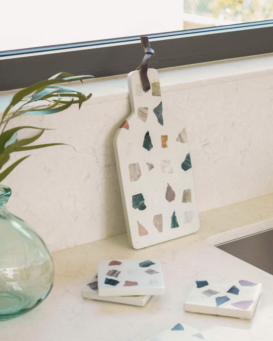 Lot Temira de 4 dessous de verre en terrazzo multicolore